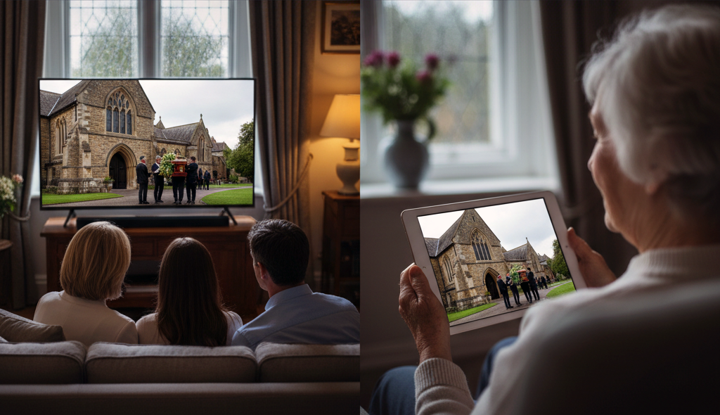 Watch a funeral from home. Watch a funeral from home.